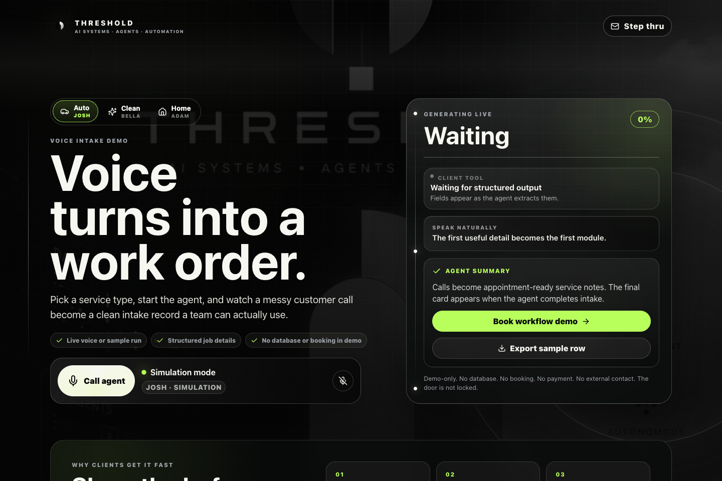 Voice Step Thru demo screen